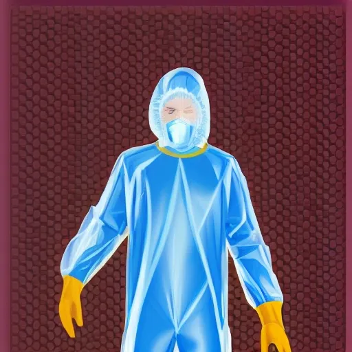 trellchem chemical protective suit illustration cartoon