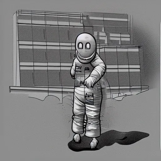 humpty dumpty, chemical protective suit worker in accident, Cartoon, 3D