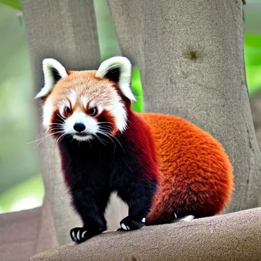 minimalist red panda, IP, Q version image, pink, gentle, calm, focused, natural, design style is Disney or Pixar, and cute and small, wearing Hanfu, meditation. , Cartoon