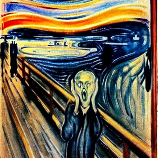 a realistic picture of Edvard Munch, Trippy