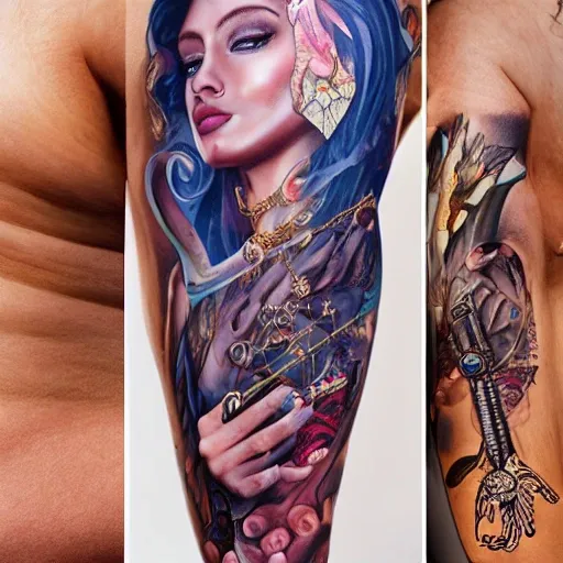 Neo Traditional Goddess Tattoo Design – Tattoos Wizard Designs