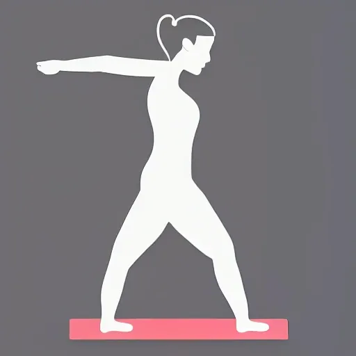 Hand-drawn illustration. Icon of Stretching: Draw a person performing a stretching exercise, such as touching their toes or stretching their arms. This symbolizes the importance of stretching and taking care of the body before engaging in physical activities in Dunas Park.