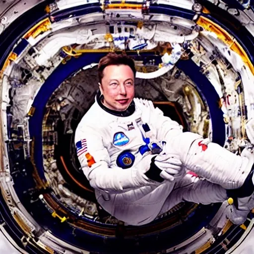 Elon Musk In Space, Trippy