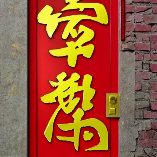 inbetweening，Wuzidengke，China-Chic Style，Red and yellow color scheme，Gold stroke，New Year  pictures，the God of Door