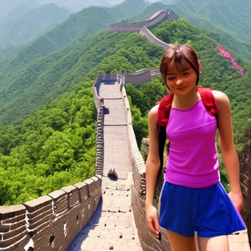 great wall ,(girl ), 8k,koera