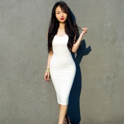 Asian young women wearing Bodycon dress full body image 