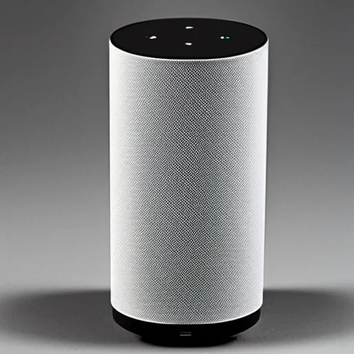 Smart speaker, cylindrical, hooked above

