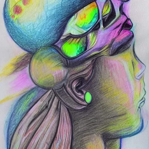 , Trippy, Pencil Sketch, Water Color