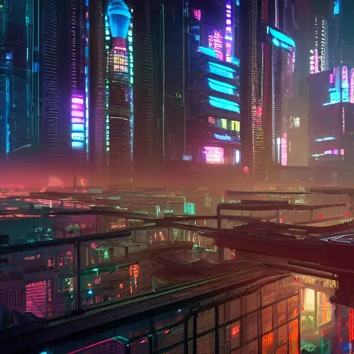 a futuristic cyberpunk city, in the style of 3D, octane render, 8k, ray-tracing, blender, hyper-detailed, Cartoon,