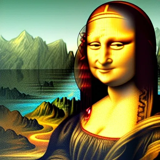 Bitcoin with mona lisa