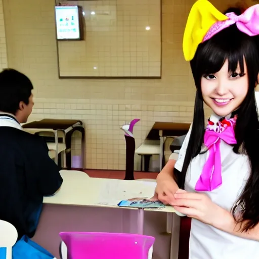 high school girl,maid Cafe,customer service