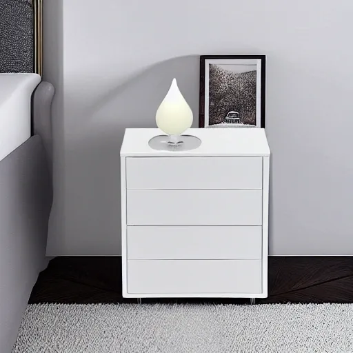 Realistic image,  Bedside Tables with 2 Drawers,Floating Nightstand with 3 Color & Adjustable Brightness Embedded LED Light Strip , 3D, melamine