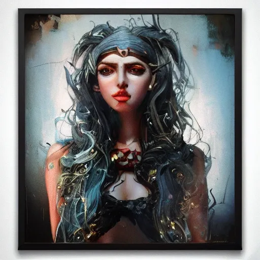 figurative art, medium full shot painting of a beautiful Russian-Persian princess with long blond hair, abstraction texture grunge painting, Pintura Graffiti, Abstract Portrait Painting, by banksy, greg rutkowski, by greg tocchini, by james gilleard, by joe fenton, by kaethe butcher, oil on canvas, insanely detailed, front view, symmetrical, octane render, TanvirTamim, concept art, abstract, artistic, 8k, cinematic, trending on artstation, unreal engine 5, ultra sharp focus, highly detailed, vibrant