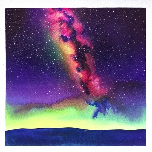 Milky way, warm feeling, Water Color；1240×1240