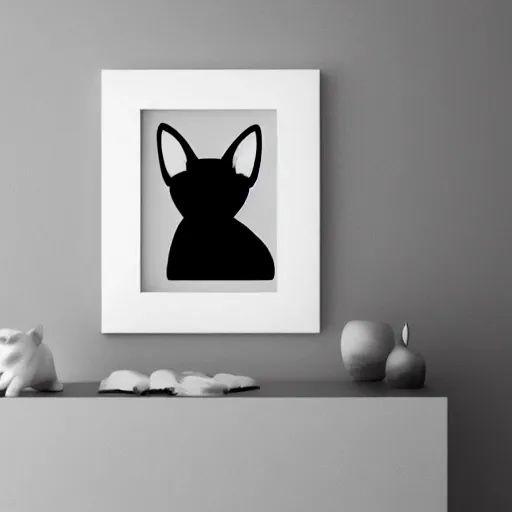 siamese cat staring. minimalist design, rhomboid,3D