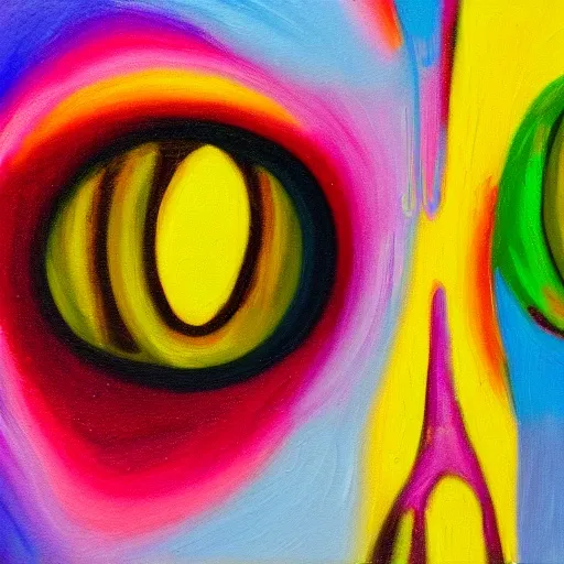 ojo neón, Oil Painting