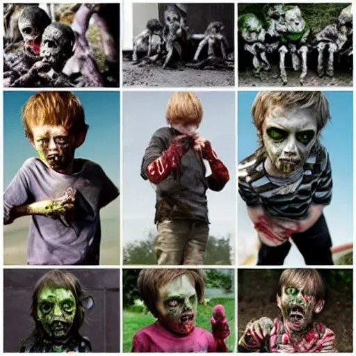 boys, little, zombie