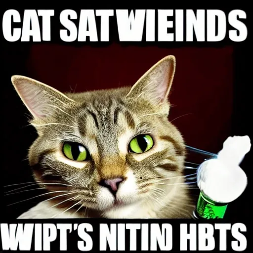 cat smoking weed, Trippy