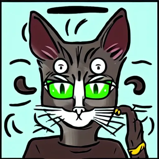cat smoking weed, Trippy, Cartoon