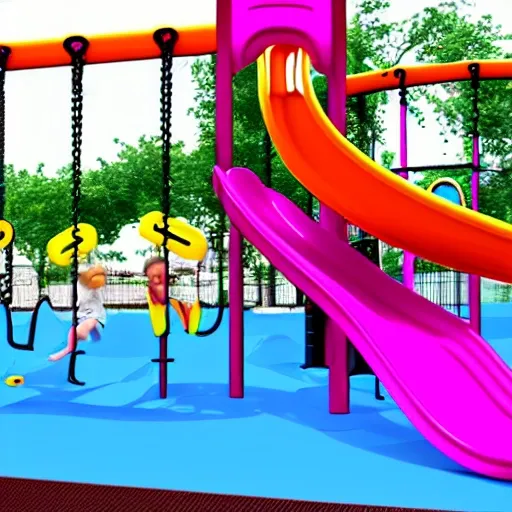 Generate an image where several mathematical symbols are playing in a school playground. I want the mathematical symbols to be personified, as if they were children playing. The background of the image should be transparent so that it can be overlaid in any other context. I want the symbols to have playful and cheerful interactions, while still being recognizable as the following mathematical symbols: addition (+), subtraction (-), multiplication (×), division (÷), equals (=), greater than (>), less than (<), and the pi symbol (π). Imagine a colorful and vibrant scene, where the symbols are friendly and engaging with one another. The school playground should have typical elements such as swings, slides, and a play area. I would like the image to convey the importance of fun and play in the learning of mathematics., Cartoon