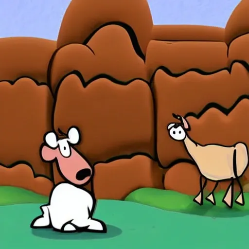 Animación humorística de una vaca flatulenta