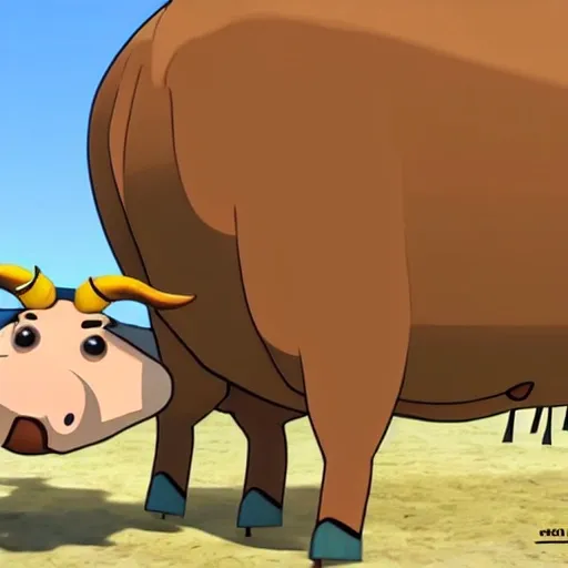 Animación humorística de una vaca echandose un pedo, Render, Fart, Cow