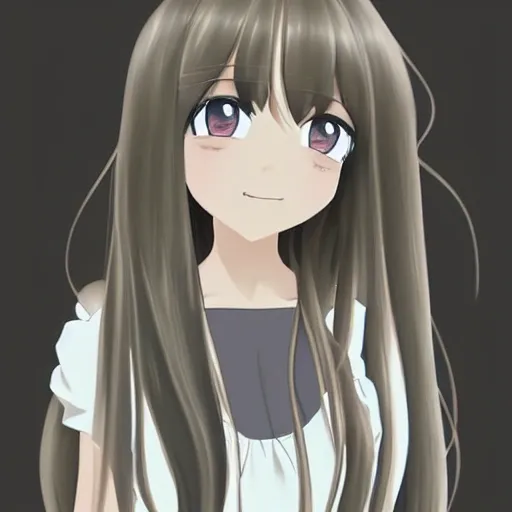 Long-haired girl with a plump figure; wearing a transparent gauze; anime style