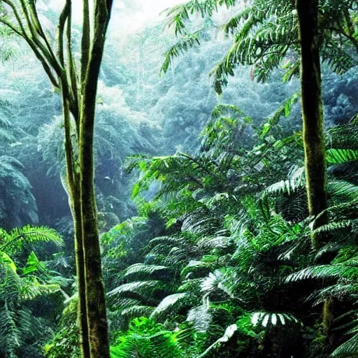 a beautiful view in rainforest