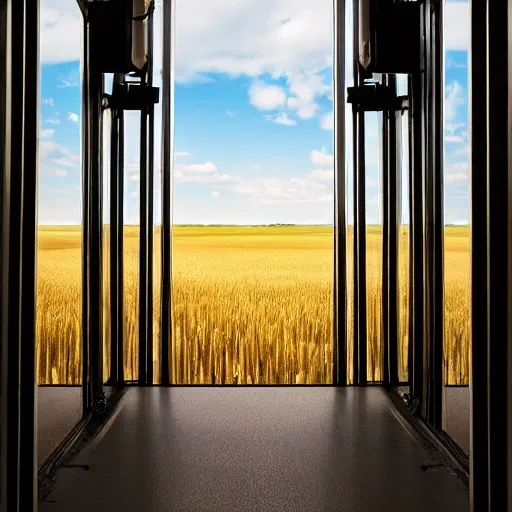 Elevator on the background of wheat