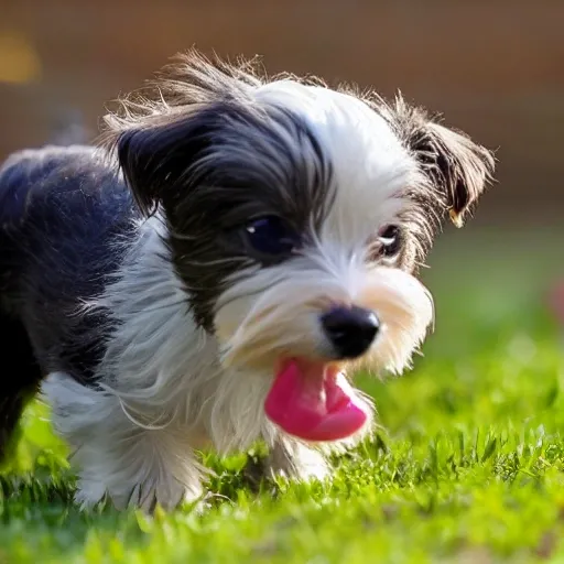 Cute, high-quality, clear, running, and joyful little dog