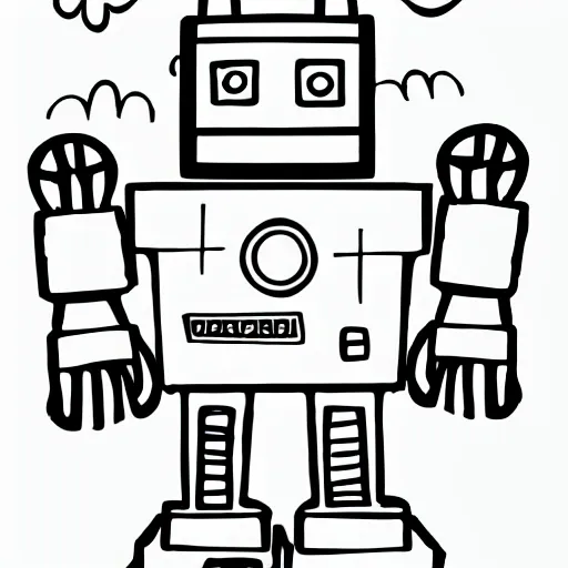 robot coloring book page - Arthub.ai