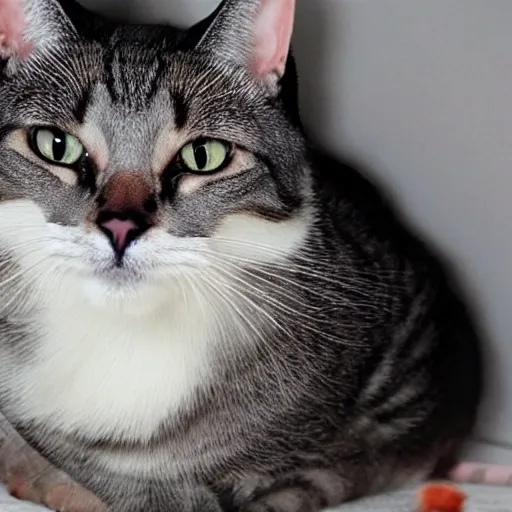 imagenb de un gato con un pajaro de color gris
