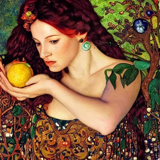 Greek goddess Persephone holding pomegranate, intricate Greek folk art tapestry, highly detailed beautiful folk patterns, mysticism, Greek folk art abstract by Anna Dittmann, Kay Nielsen, Sulamith Wülfing, Kandinsky, Mondrian, Kinuko Y. Craft, Brian Froud, James C. Christensen, John Bauer, Arthur Rackham, Sulamith Wülfing, Stephanie Law, Jasmine Becket-Griffith, Linda Ravenscroft, Ciruelo Cabral, Nadezhda Illarionova, Viktor Vasnetsov, Ivan Bilibin, J.W. Waterhouse, John William Waterhouse, Maxfield Parrish, Michael Parkes, Rima Staines, Nicoletta Ceccoli, Adrian Smith, Amy Brown, Gustav Klimt, trending on ArtStation, trending on CGSociety, dramatic lighting, 32k, exquisite details, 100 megapixel, Hasselblad X2D 100C camera, 80mm lens, ultra sharp focus, f/5.6 ISO 100, shutter speed 1/125, intricately detailed, octane render, dark render, unreal engine, global illumination, volumetric lighting, warm lighting, ray tracing, rich colours, National Geographic photograph, Time magazine award winning photograph, low contrast, highly detailed photograph, oil painting, heavy strokes, paint dripping
, Cartoon, Oil Painting