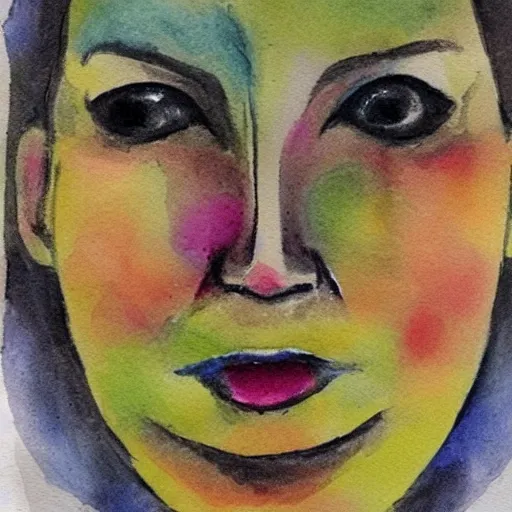 face, , Water Color