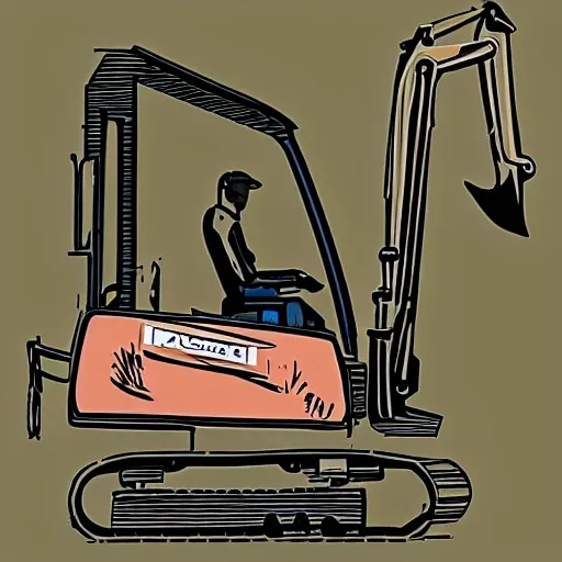 excavator, Cartoon