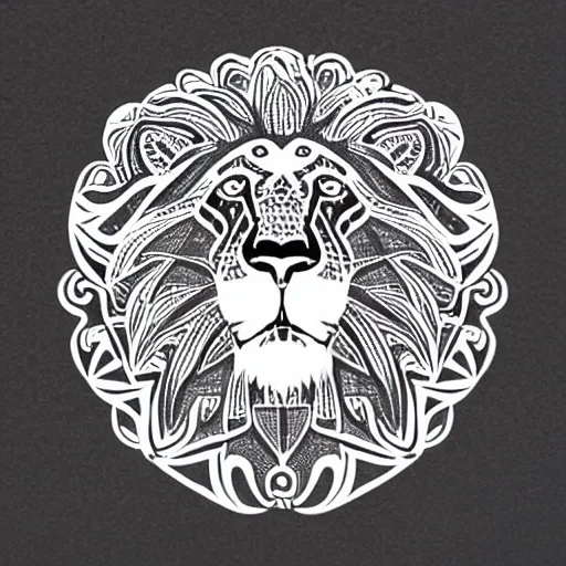 mandala cute lion