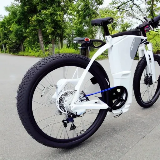 sport e-bike, white color, technology,
