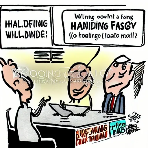 Winning requires a handling fee, Cartoon