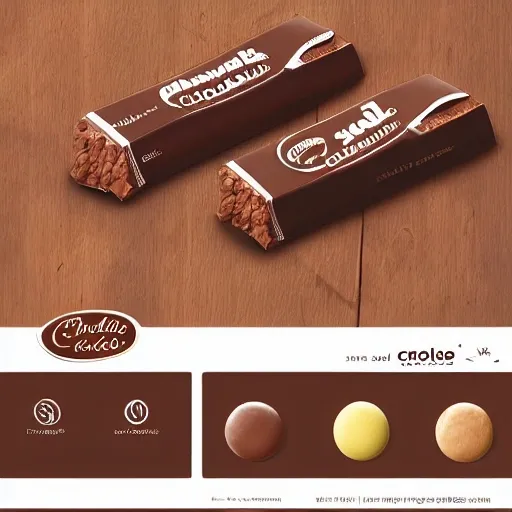 create a product package design for chocolate with brand name choco bar,3d realistic , cool color palette ,High contrast , 3D, 3D