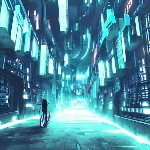 dark cyber punk city, Trippy, 3D