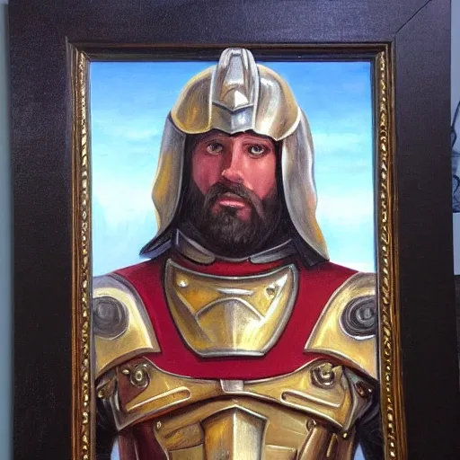 portrait of a paladin, Oil Painting