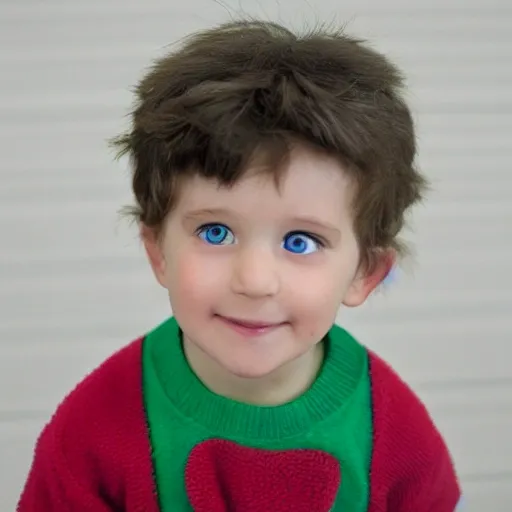 2 year old boy. white hair, green eyes, fair skin, 3D, 
