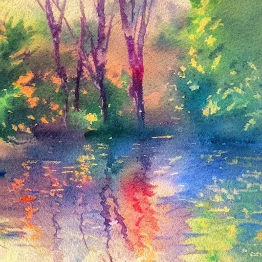 impressionist painting but in watercolor 