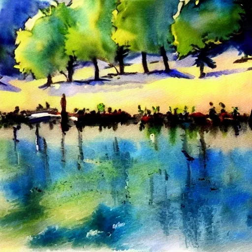 impressionist painting but in watercolor 