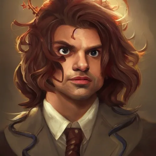 cute little anthropomorphic sebastian stan
 cute and adorable, pretty, beautiful, dnd character art portrait, matte fantasy painting, deviantart artstation, by jason felix by steve argyle by tyler jacobson by peter mohrbacher, cinema 