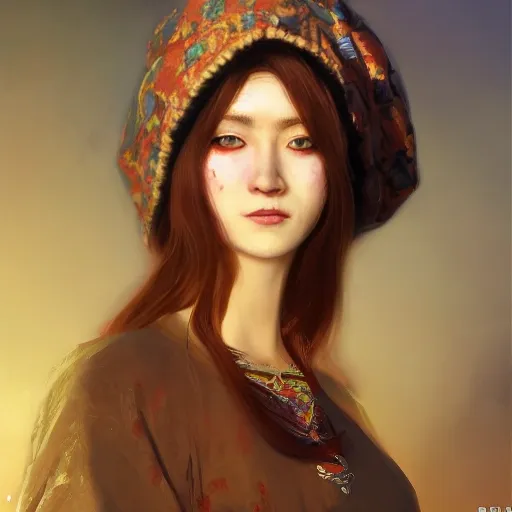 female siberian Russian concubine with slim curvy body, wearing a ushanka, at night, 1400s, painting by gaston bussiere, greg rutkowski, yoji shinkawa, yoshitaka amano, tsutomu nihei, donato giancola, tim hildebrandt, oil on canvas, {full body shot:from behind shot:looking over shoulder}, traditional russian clothing, trending on artstation, featured on pixiv, cinematic composition, extreme detail, metahuman creator, (best quality:1.4), ((masterpiece)), ((realistic)), (detailed), portrait_of_exotic_girls, seductive_smile, (((sexy))), godrays, dust in the air