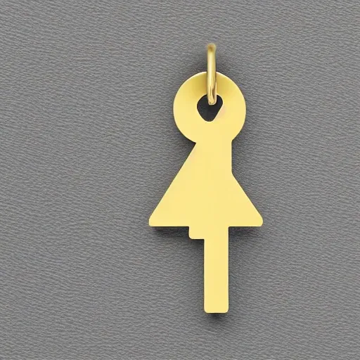 key geometric minimal golden key, logo, line, simple
