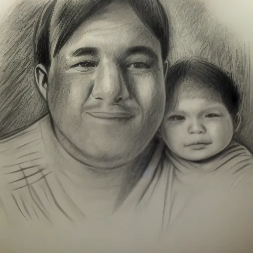 padre e hijo, Pencil Sketch