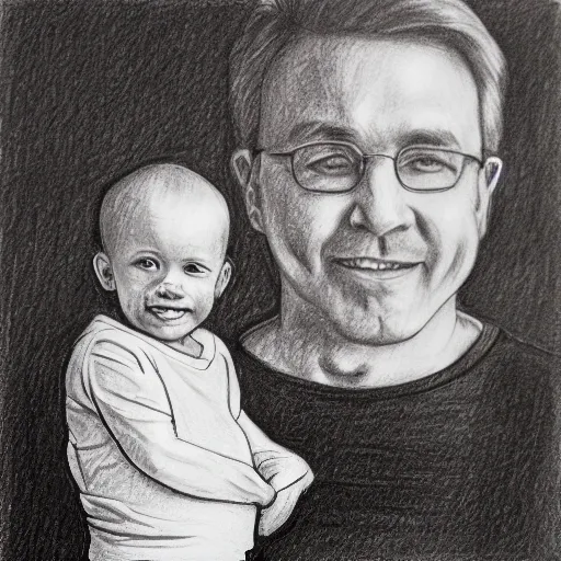 padre e hijo, Pencil Sketch