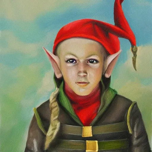Elf soldier, , Oil Painting